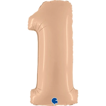 Balon foliowy Cyfra Grabo Satin Nude - Ecru 1 - 40"/102cm