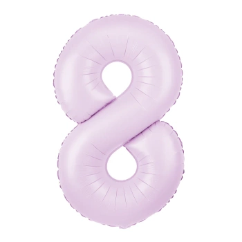 Balon foliowy cyfra 8 liliowy matowy 100cm