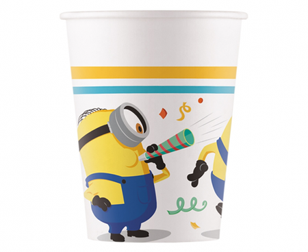 Kubeczki papierowe Minions Rise of Gru, 200ml, 8 szt. Plastic Free