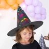 Kapelusz czarownicy Halloween kolorowy 38x32cm