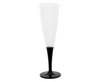 Kieliszek do szampana, wielokrotnego użytku, czarna nóżka, 10 szt.