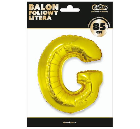 Balon foliowy "Litera G", złota, 89 cm