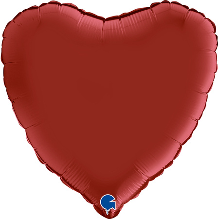 Balon Grabo 18''Serce Serce Satin Rubin Red  (czerwony rubinowy)