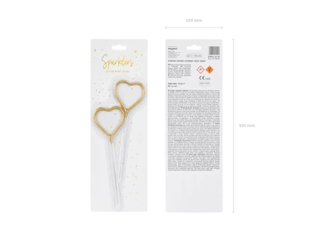 Zimne ognie Serce, złoty, 16.5cm, 2szt