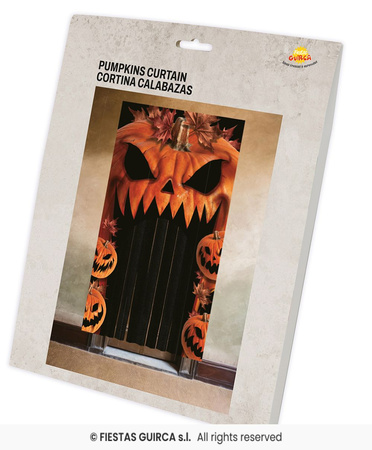Dekoracja na drzwi z kurtyną, Przerażające dynie