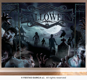 Dekoracja na ścianę Happy Halloween Zombie