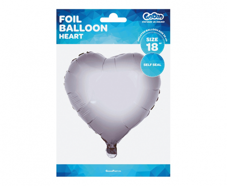 Balon foliowy "Serce", srebrne, 18"