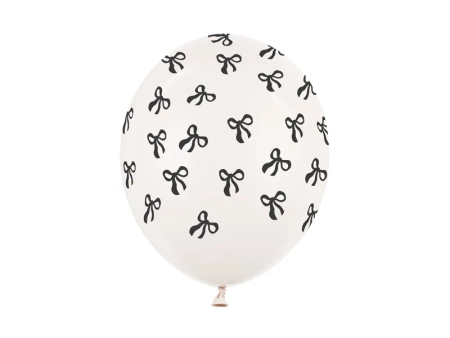 Balony 30 cm, Kokardki, Pastel Off-white ( 6szt)