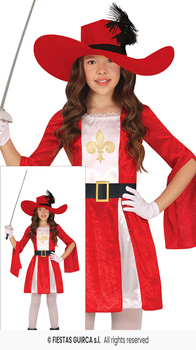 Strój dla dzieci Czerwona Muszkieterka, rozm. 115-123 cm