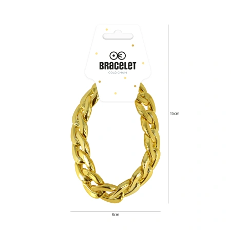 Bransoleta łańcuch złoty Disco, lata 80-te