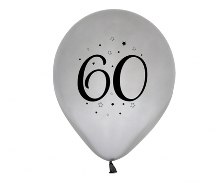 Balony 60, srebrne, 12"/ 5 szt.
