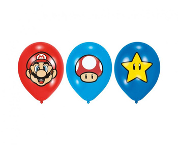 Balony lateksowe 11" Super Mario Bros, 6 szt.