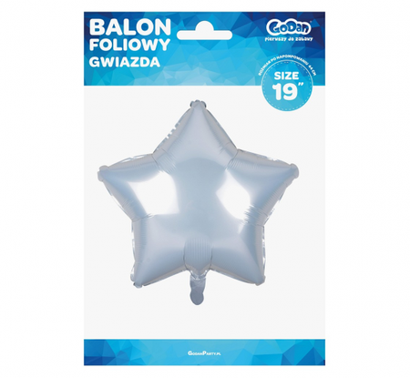 Balon foliowy "Gwiazda", biała, 19"