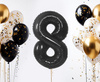 Balon foliowy B&C, cyfra 8, matowa czarna, 85 cm