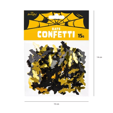 Konfetti foliowe Halloween Nietoperze złoto-czarne 15g