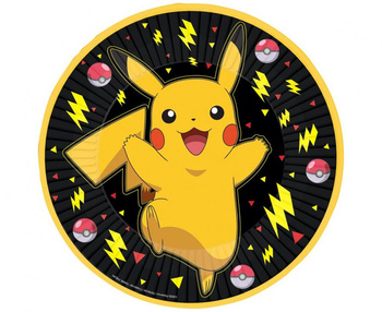 Talerzyki papierowe Pokemon, okrągłe, 23 cm, 8 szt.