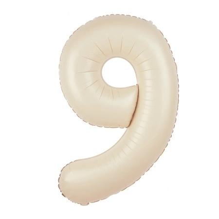Balon foliowy cyfra 9 kremowy 100cm