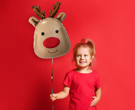 Balon foliowy Renifer, 41x61 cm (głowa)