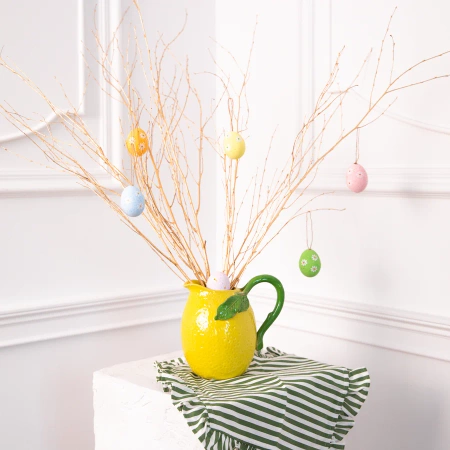 Dekoracje Wielkanocne Naturalne Wydmuszki białe kwiatki mix 6 szt.