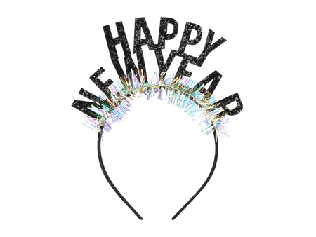 Opaska Happy New Year, 15,5 x 20,5 cm, czarna
