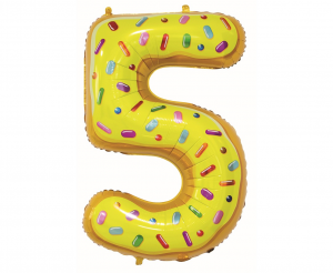 Balon foliowy Cyfra 5, ciasteczko, 78 cm