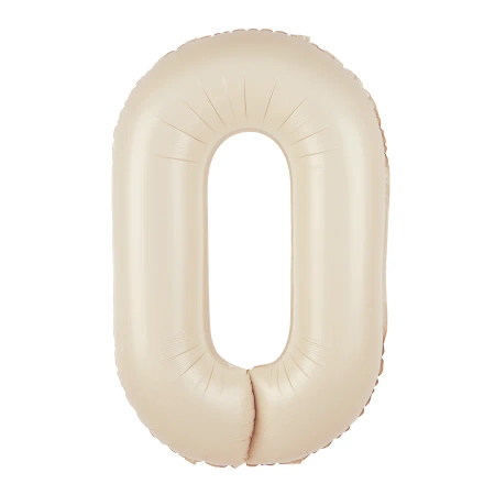 Balon foliowy cyfra 0 kremowy 100cm
