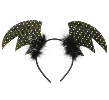 Opaska "Skrzydełka Nietoperza", czarno-złota