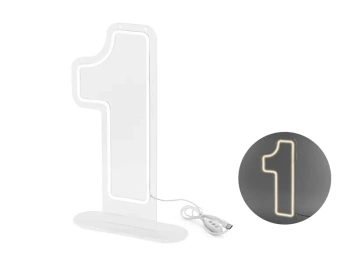 Neon LED - Cyfra ''1'', biały, 50cm