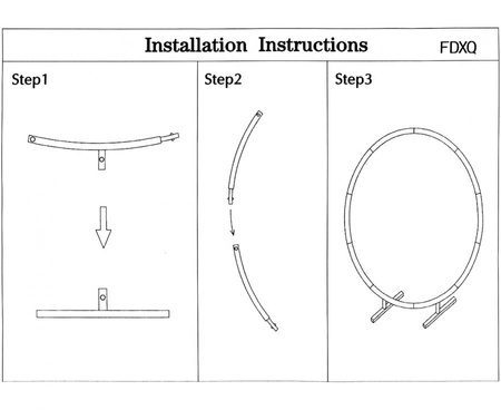 Stelaż okrągły, złoty, 220cm (19 elem.)