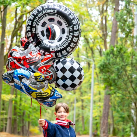 Balon foliowy 18", Racing Car Flaga w szachownicę