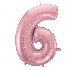 Balon foliowy "Cyfra 6", j. różowa, 92 cm