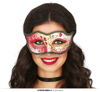 Maska karnawałowa wenecka czerwona