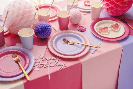 Talerzyki papierowe, lawenda, 23cm