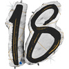 Balon Grabo 38" Marble Mate Numbers 18 Black-Glitetr Hol