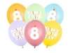 Balony 30 cm, na 8 urodziny, mix (6szt)