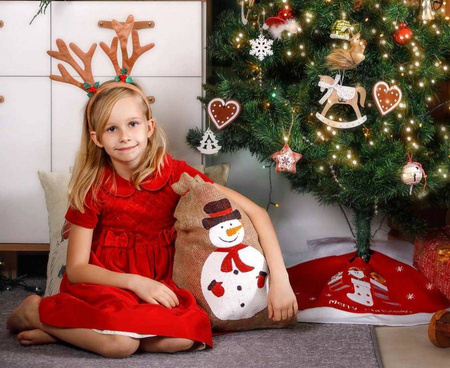 Worek świąteczny "Bałwanek" z juty, rozm.: 36x50 cm