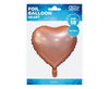 Balon foliowy "Serce", matowe, różowo-złote, 18"
