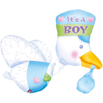 Balon foliowy It's a Boy Stork, 58 cm x 81 cm