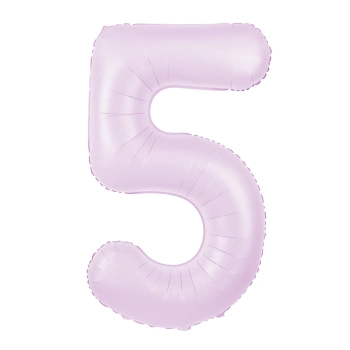 Balon foliowy cyfra 5 liliowy matowy 100cm
