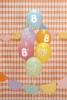 Balony 30 cm, na 8 urodziny, mix (6szt)