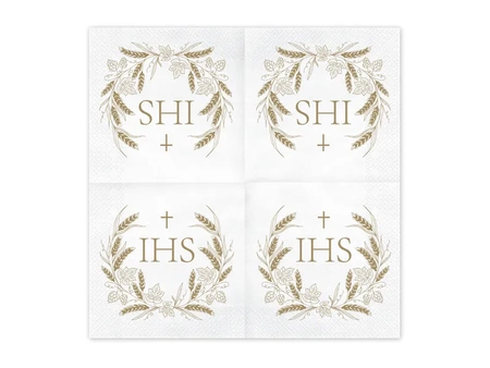 Serwetki IHS, 33x33 cm, złoty