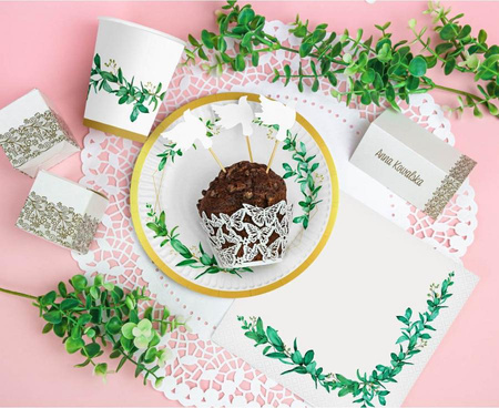 Kubeczki pap. Celebrate (listki), 250 ml/ 6 szt.