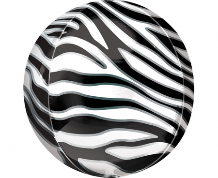 Balon foliowy ORBZ - Kula Orbz Zebra Print