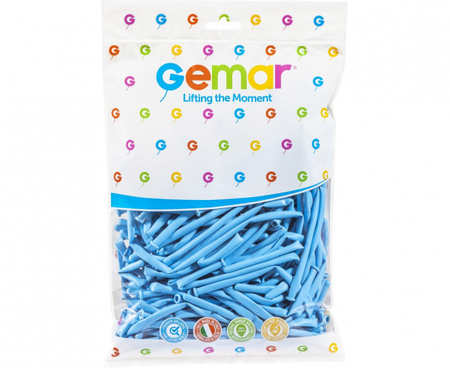 Balony D4 - Rurki włoskie niebieskie delikatne 72/ 100 szt. (macaron)