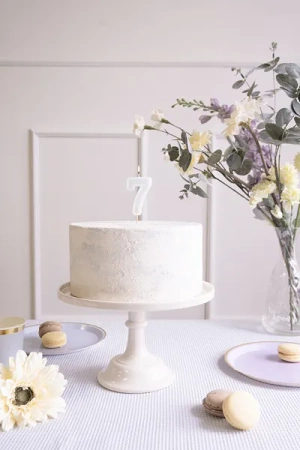 Świeczka urodzinowa Cyferka 7, jasna mięta, 6 cm