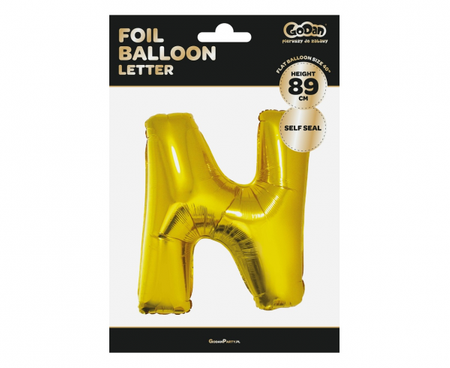 Balon foliowy "Litera N", złota, 89 cm