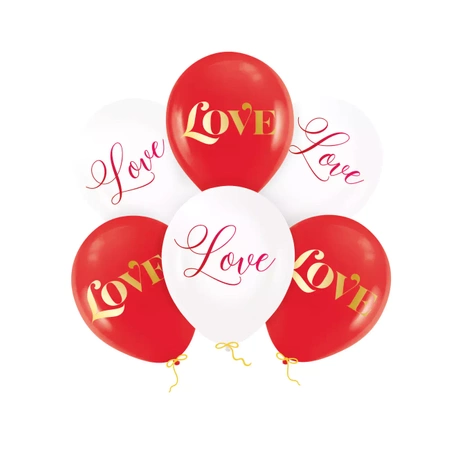 Balony biodegradowalne Love 12cali 6szt. zestaw