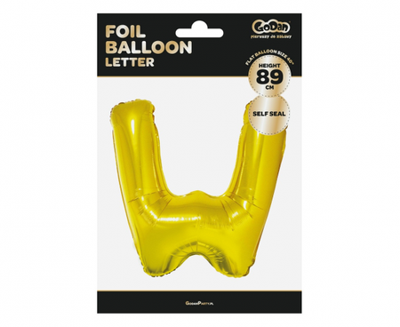 Balon foliowy "Litera W", złota, 89 cm