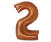 Balon foliowy Smart, Cyfra 2, miedziana, 76 cm