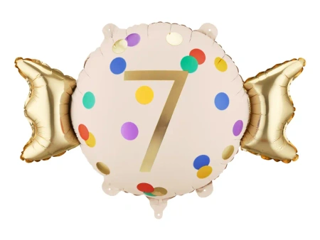 Balon foliowy Cukierek ''7'', 61x37 cm, mix